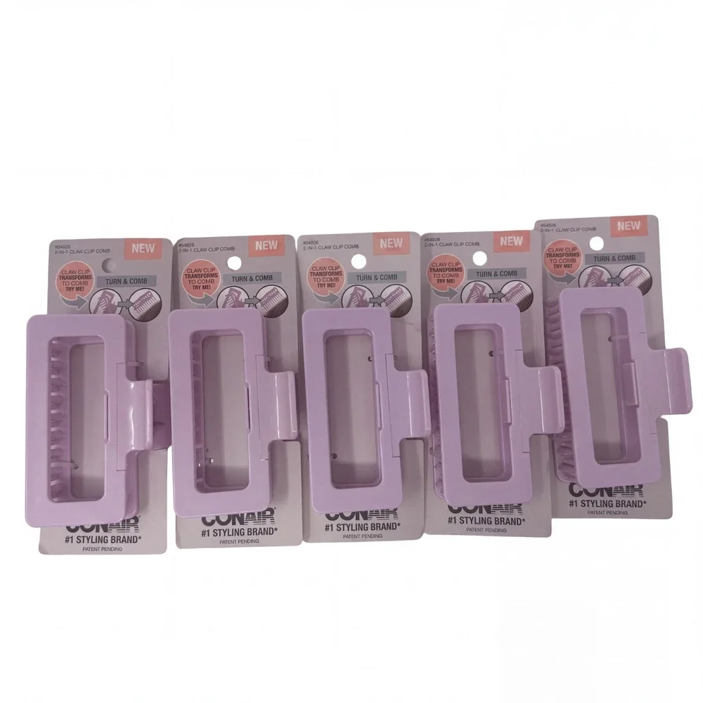 5 Conair Large Pink Claw Hair Clip for Updos and Loose Buns All Day Hold